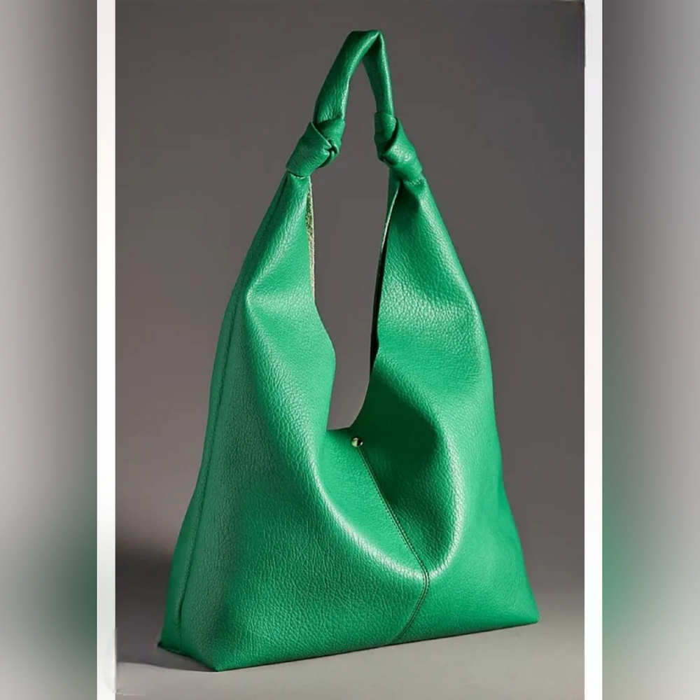 Anthropologie The Love Knot Slouchy Bag in Kelly Green - LE - NWOT - Picture 2 of 5